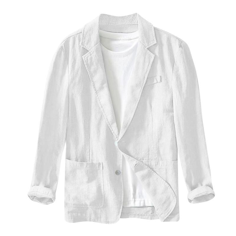 Lässige Modejacke für Herren, einfarbig, langärmelig, mit Taschen