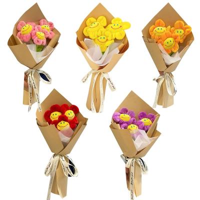 Smile Flower Plush Toy Bouquet - Everlasting Sunflowers - Korean Style Plush Toy Bouquet - Gift for Kindergarten EntranceGraduation, Mother's Day,