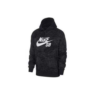 Felpa con cappuccio casual in pile SB Skateboard Pullover Uomo Top Nero CK5125-010