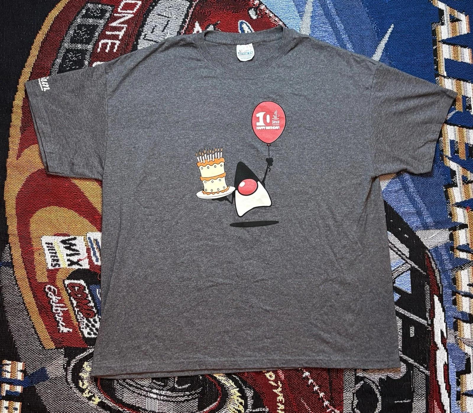 Vintage JAVAONE Shirt JAVA 10th ANNIVERSARY Coding Script Programming Mens XL XL