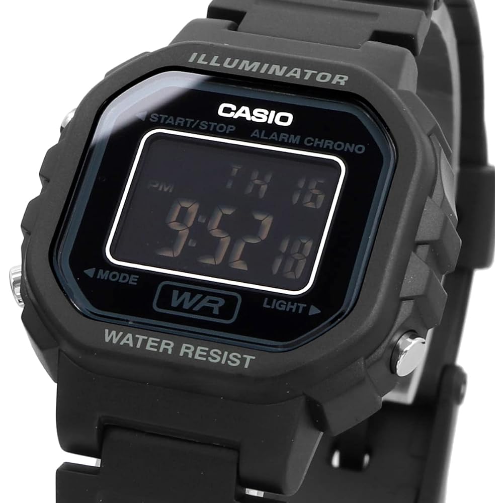 Casio Chupacashi LA-20WH-1B Digital Watch Full Black Reverse LCD for Women Girls Kids