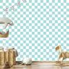 Checkerboard Wallpaper White and Celadon for Living Room and Bedroom 50x1000