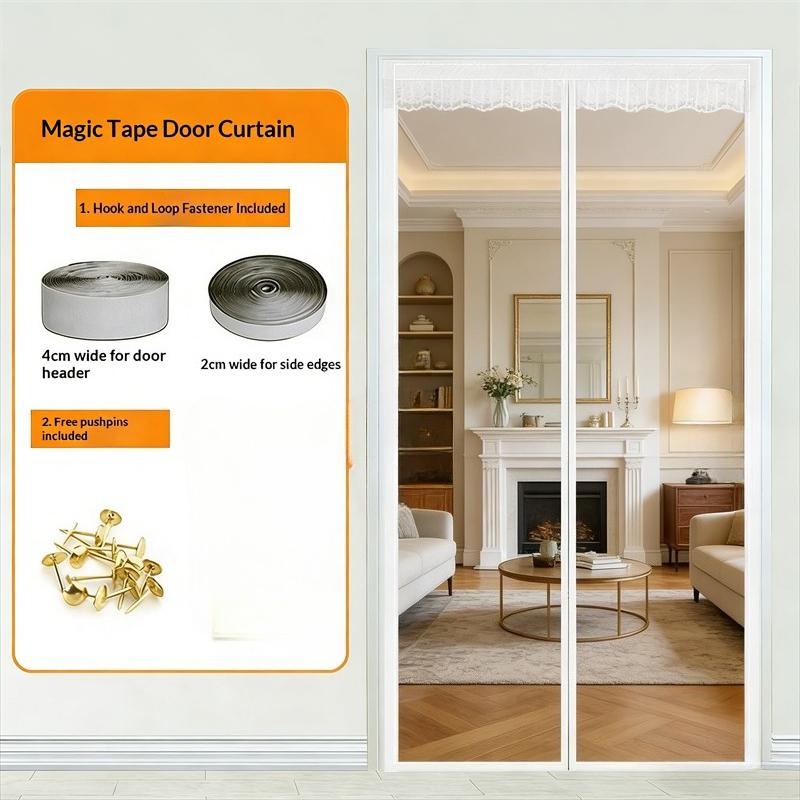 Magnetischer Türvorhang Maßanfertigung Moskitonetz Vorhang Fliegen Insekten Automatisches Schließen Unsichtbares Netz für Küche Innen Wohnzimmer