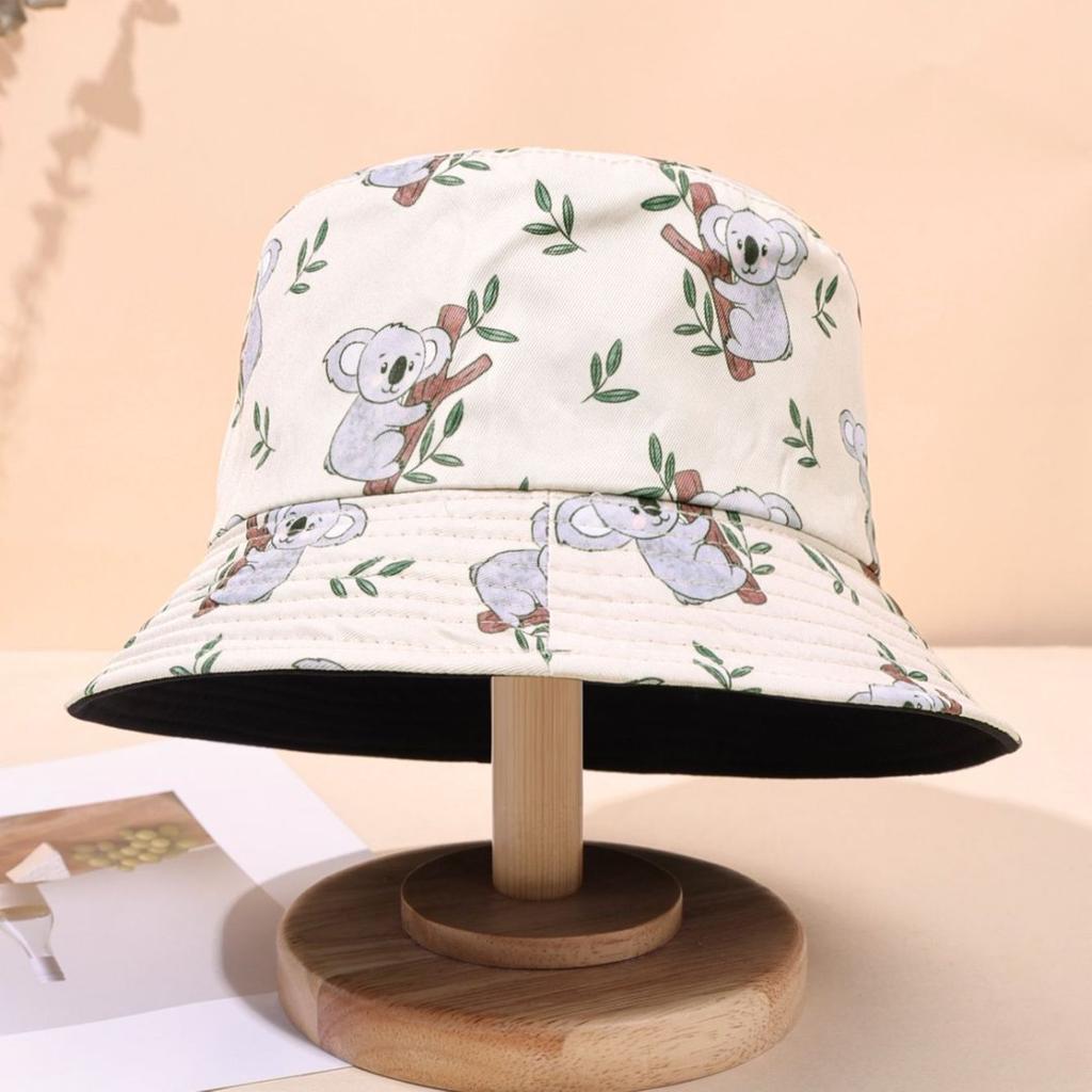 Sun Hat Wear Print Cute Sloth Bucket Hat Basin Hat Flat Top Bucket Hat