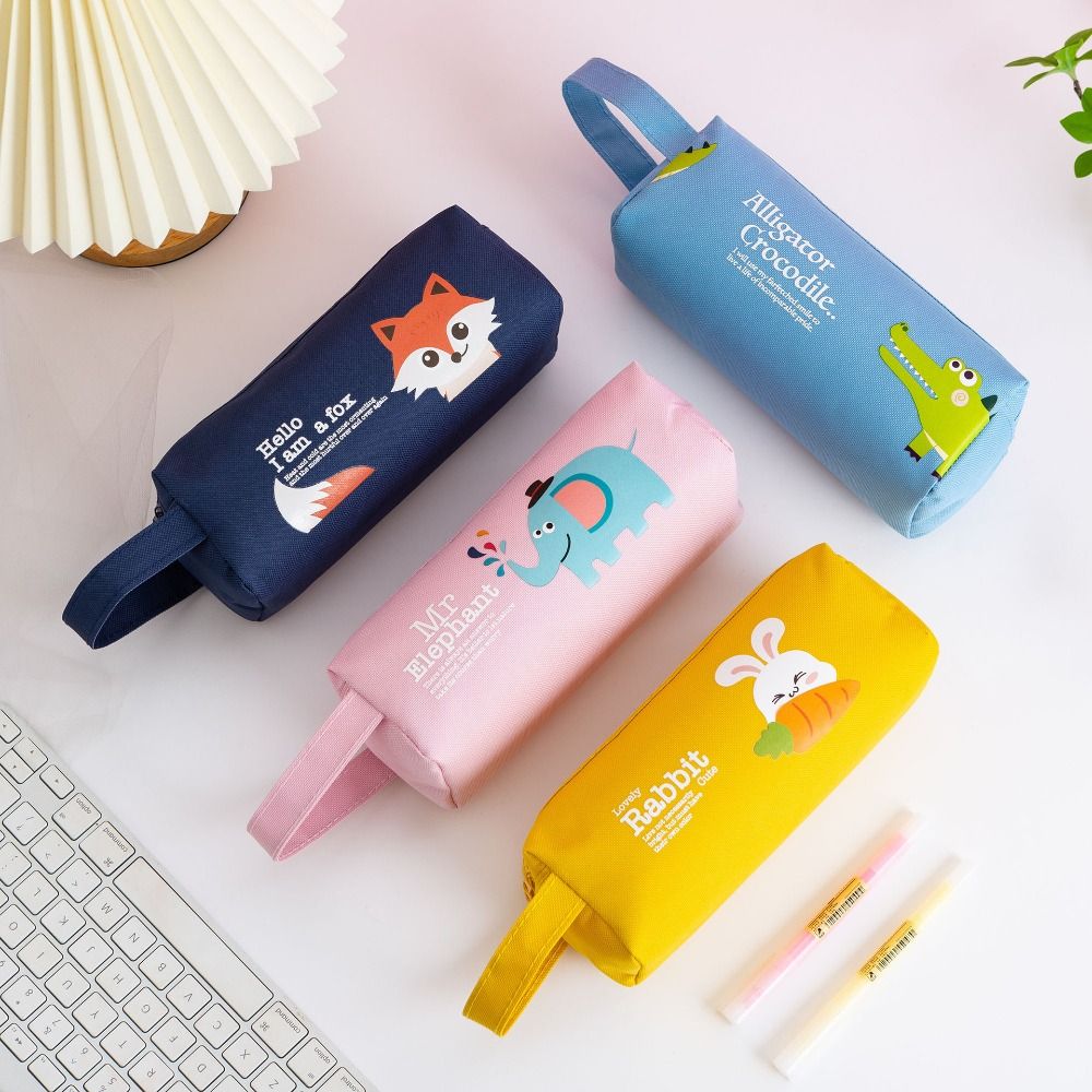 New Large Capacity Pen Bag Double-layer Multifunctional Pencil Case Cartoon Portable Pen Case Kid Stationery