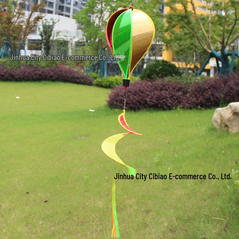 Rainbow Hot Air Balloon Garden Wind Spinner Ornament