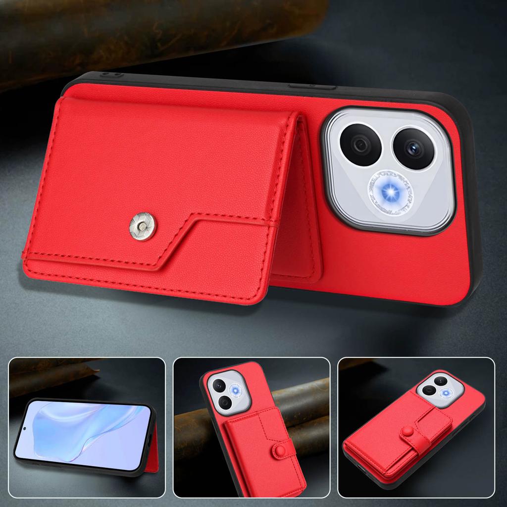 For Honor X70i/Honor 400 Lite 5G Case RFID Blocking Card Holder Kickstand TPU + PU Leather Phone Back Cover