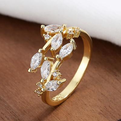 Copper Ring Classics Zircon For Women Luxury Shining Beautiful Ring Fashion Wedding Party Women Jewelry