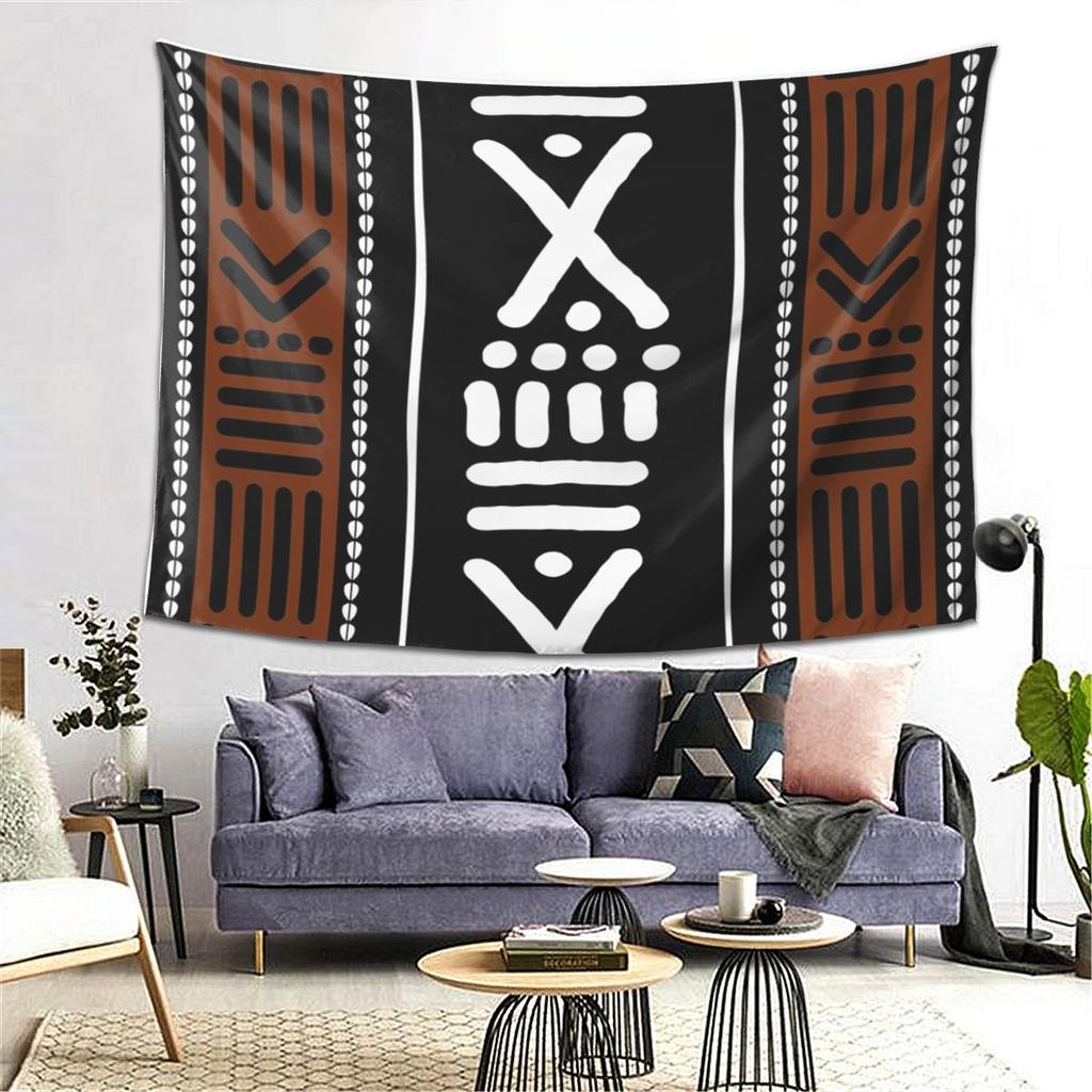 African Bogolan Tapestry Wall Hanging Aesthetic Home Decoration Tapestries for Dorm Room