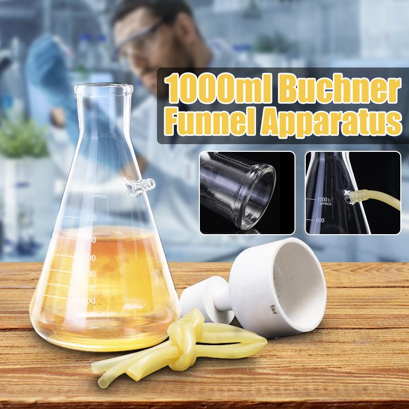 Filtration Sous Vide 1000ml - Filtre Büchner Avec Entonnoir En Verre Et Flacon - Neuf, Prêt à L'emploi