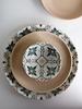 CERAMIC DESSERT PLATE FOR BREAKFAST 21cm PLATE MOSAIQUE BEIGE without pattern