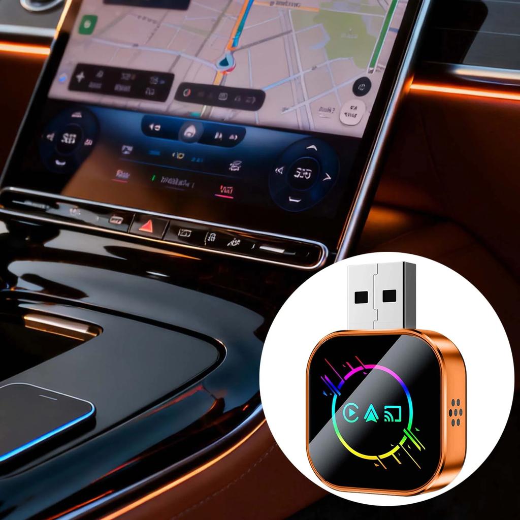 Car Play Wireless Adapter, USB Plug And Play For Factory Wired Car Play Cars, Compact Receiver With Bluetooth