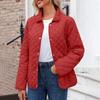 Women's Fashionable Solid Color Long Sleeved Buttoned Pocket Casual Lightweight Cotton Jacket