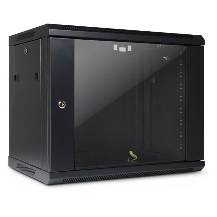 Rack monté sur le mur - INTER-TECH - SMA-6409 - 9U - Capacité 30 kg - Couleur Noir