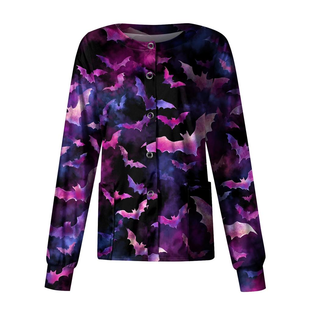 Women's Casual Long Sleeve Single Breasted  Printed Dry-nurse Top