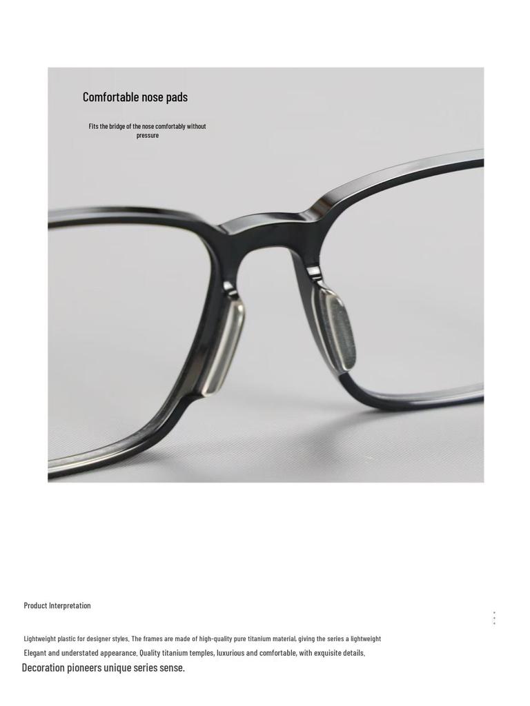 Trendy Pure Titanium Large Frame Myopia Glasses for Men - Lightweight & Prescription-Ready
