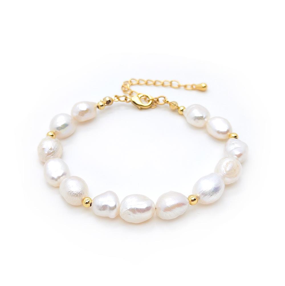 European and American Niche Vacation-Style Layered Women's Bracelet with Pearl, Beads, Smiley Face, and Pig Nose Chain