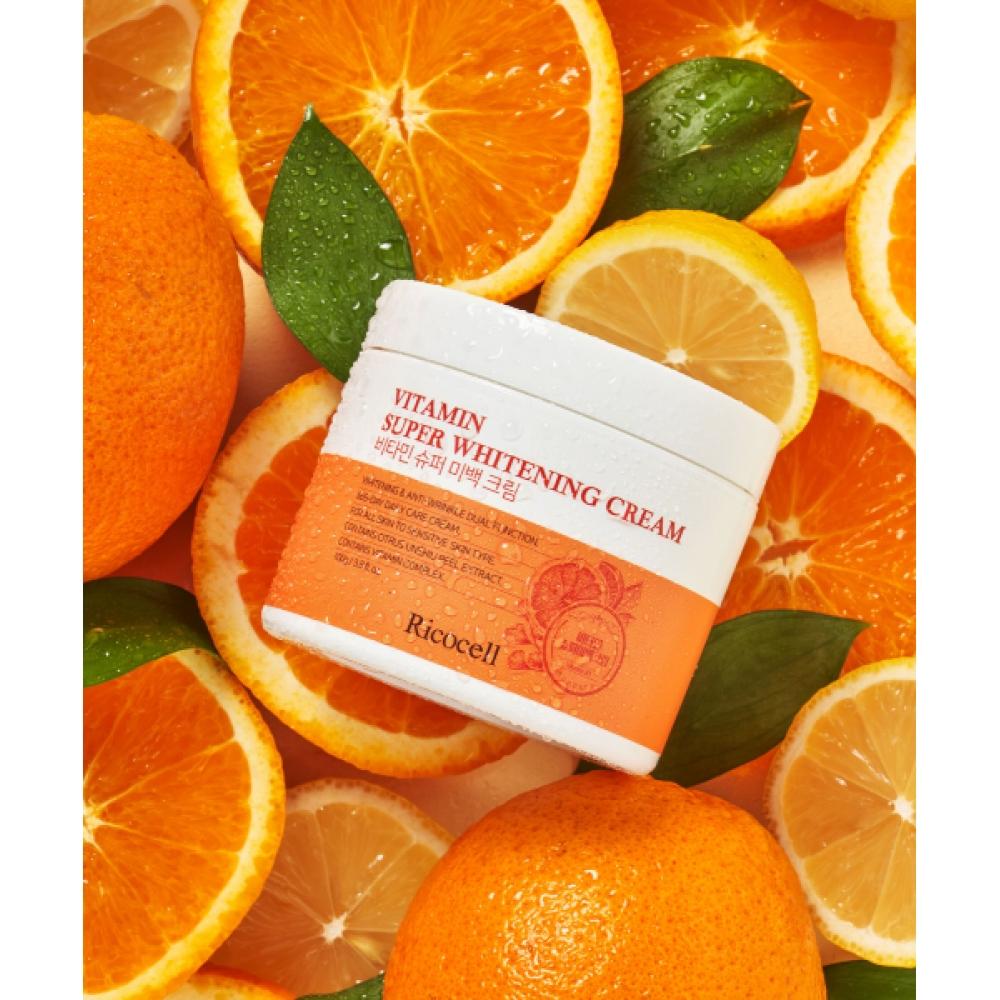 Ricocell Ricocell 10 Types Of Vitamins Super Moisture Whitening Cream 100g elasticity+Whitening+anti Wrinkle