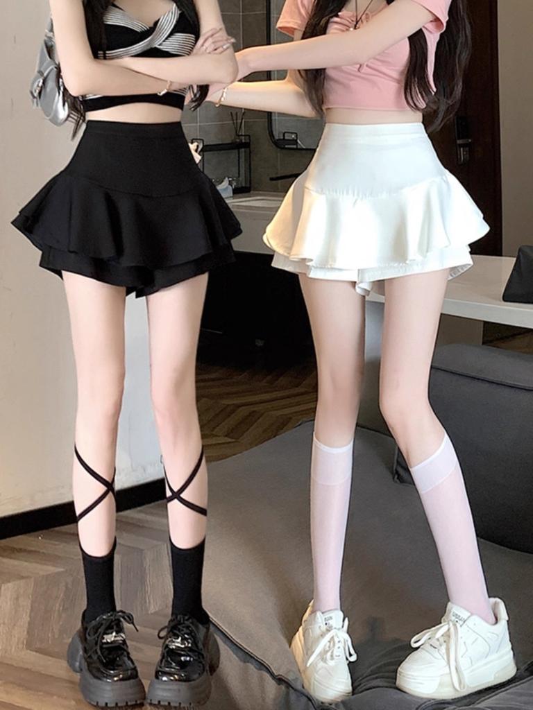 Casual Womens Summer High Waist Flared Skirt With Stretch Polyester For Petite Fit