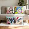 Cute MManga Yarichin Club Pillow Case Square DoubleSided Printing Short Plush Sofa Cushion Cover Bedroom Bedside Pillow
