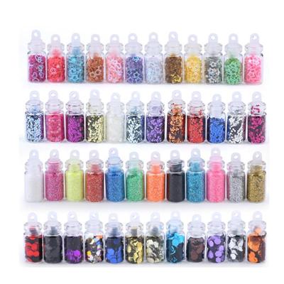 48/24 Bottles/Set Nail Art Rhinestones Beads Sequins Glitter Powder Manicure Decoral Tips Polish Nail Sticker Nail Glitter Powder