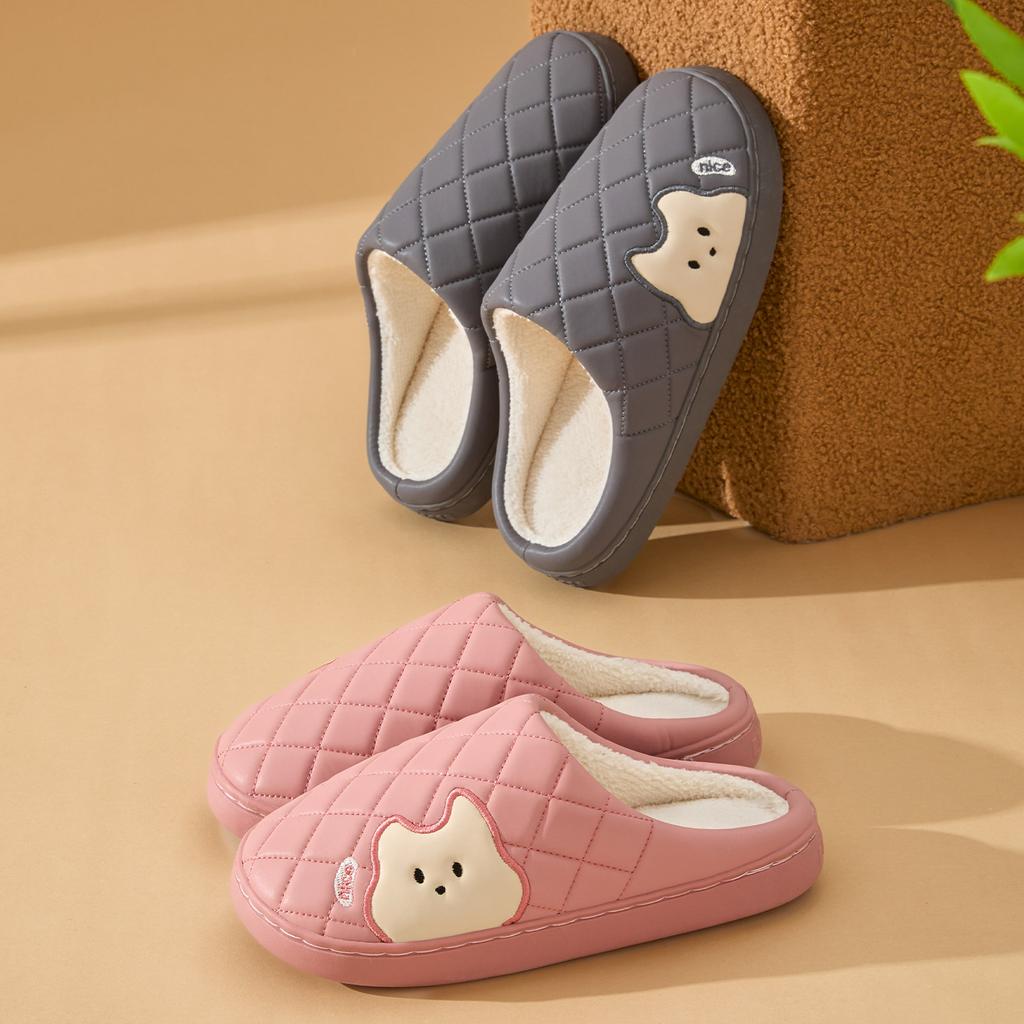 Cartoon Women Home Slippers Plush Warm Flat Slides Cute Soft Non-slip Slippers Indoor Outdoor Men Casual Slippers