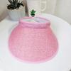 Chapeau de soleil unisexe en coton et lin Printemps Été Chapeau à dessus vide pour hommes/femmes, Respirant Assorti Parent-Enfant Protection Solaire