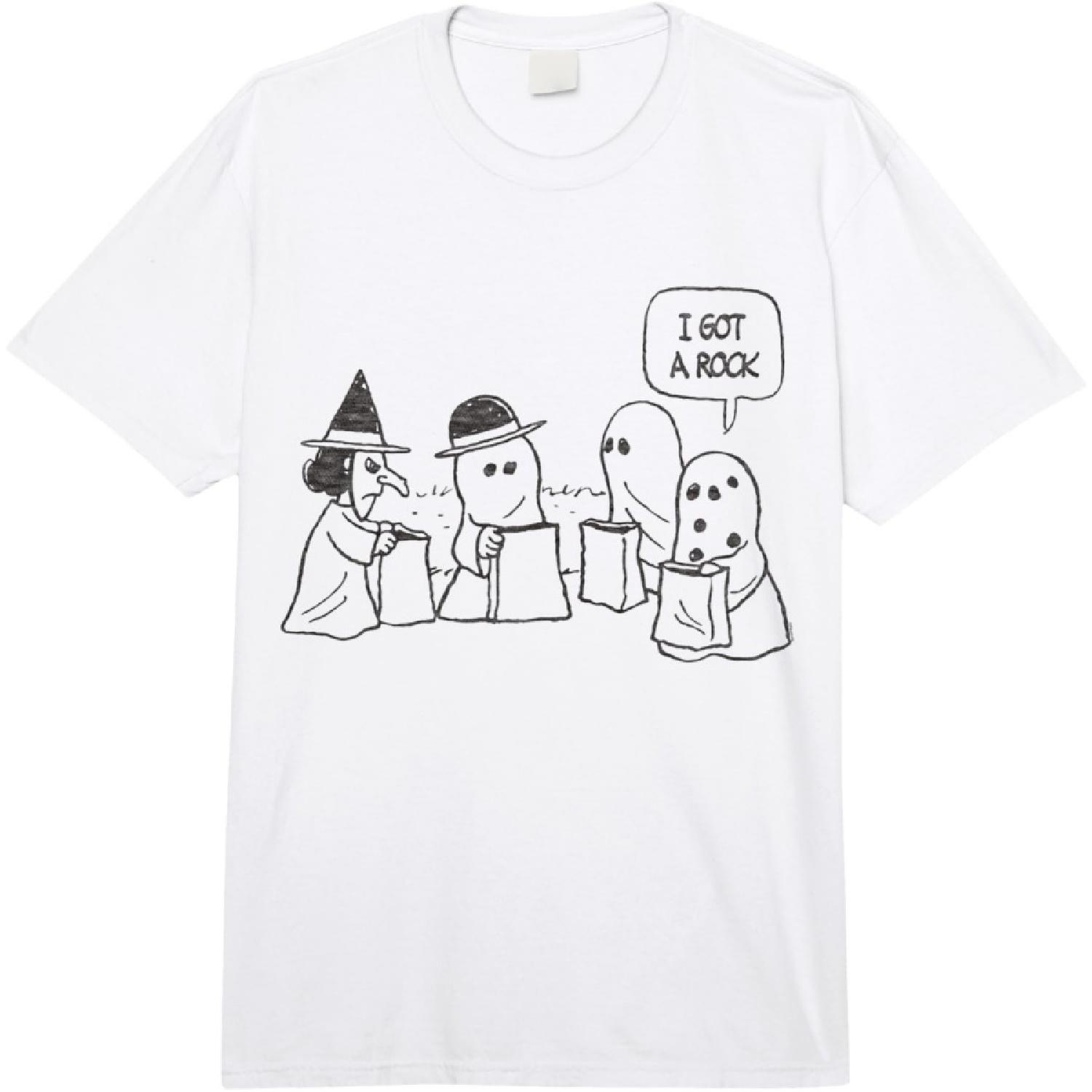 Peanuts Halloween Charlie Brown I got a Rock Comfort Colors Adult Heavyweight T-shirt XXXXXL белый