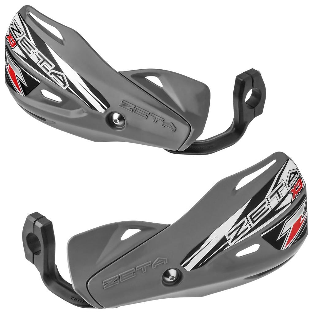 ZETA RACING Impact X3 Universal Handlebar Clamp Clamp Mud and Stone Guard Angle Dirtfreak G6334 Handguards, Gray, Type, Width 14mm, Protection,