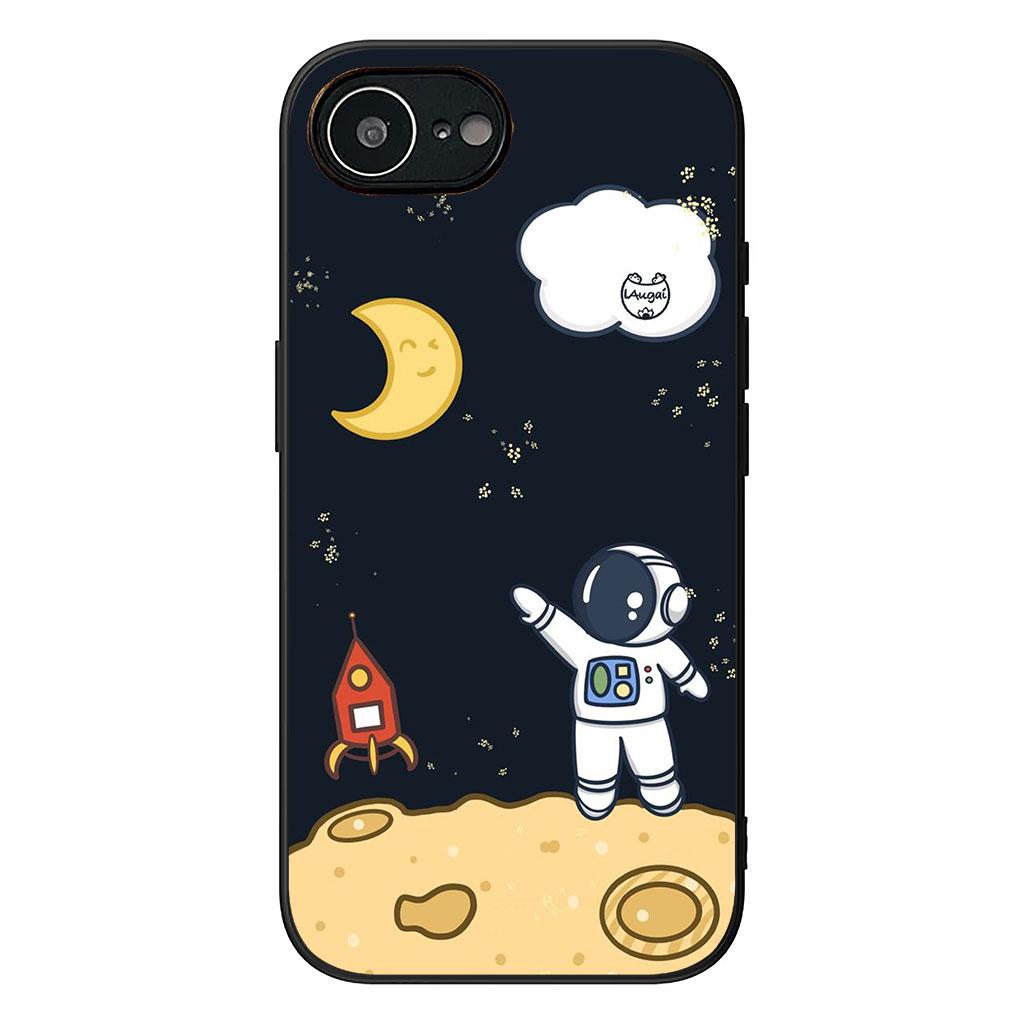 Art Astronaut Moon Sky Phone Cover Case for Apple iPhone 16 15 14 Plus 13 12 Mini 17 Pro Max + ProMax 16E Air 16+ Casing
