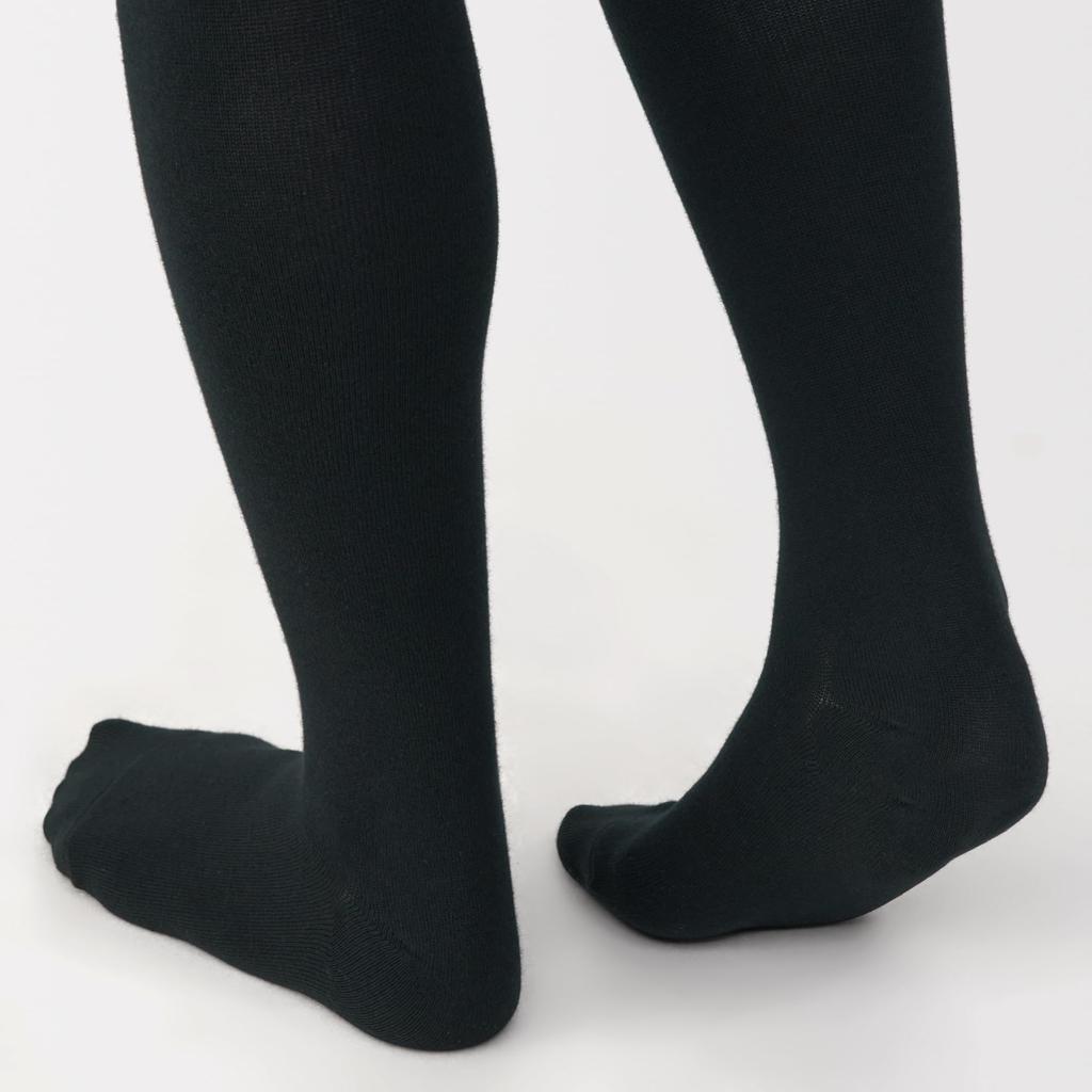 MUJI Tights Size L Women's Right-Angle Foot-Shaped (DGE05A5A) Black, Women's