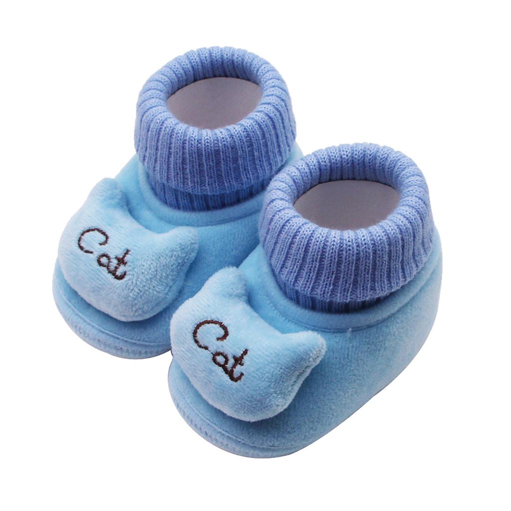 Nouveau-né Bébé Fille Garçon Souple Crib Sole Cartoon boots Prewalker Chaud Chaussures