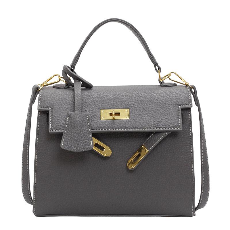 

Популярная модная сумочка весна и лето новая простая сумка-мессенджер текстурный замок сумка на плечо темно-серого