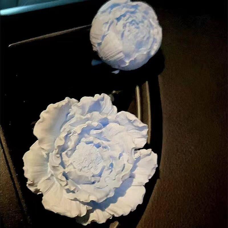 Car Perfume Aromatherapy Peony Flower Diffuser Stone Car Air Conditioner Car Vent Decoration