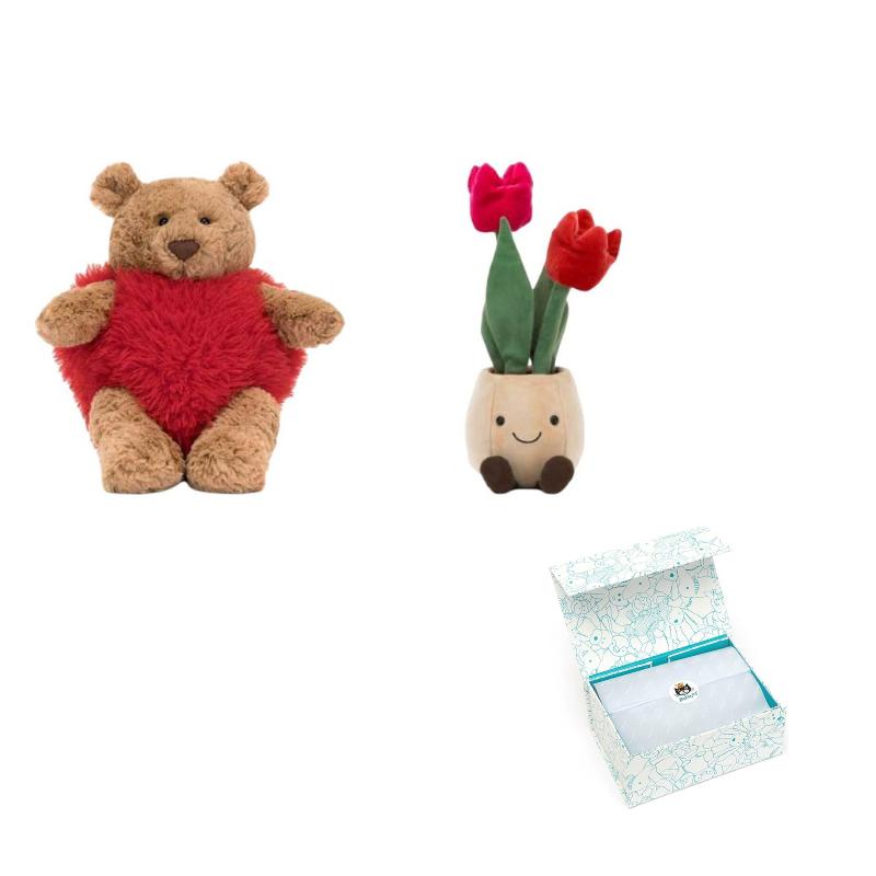 

JELLYCAT Valentine s Day Collection - Love with Intention Companion and Comfort Plush Doll 26cm/30cm Height Blue Box