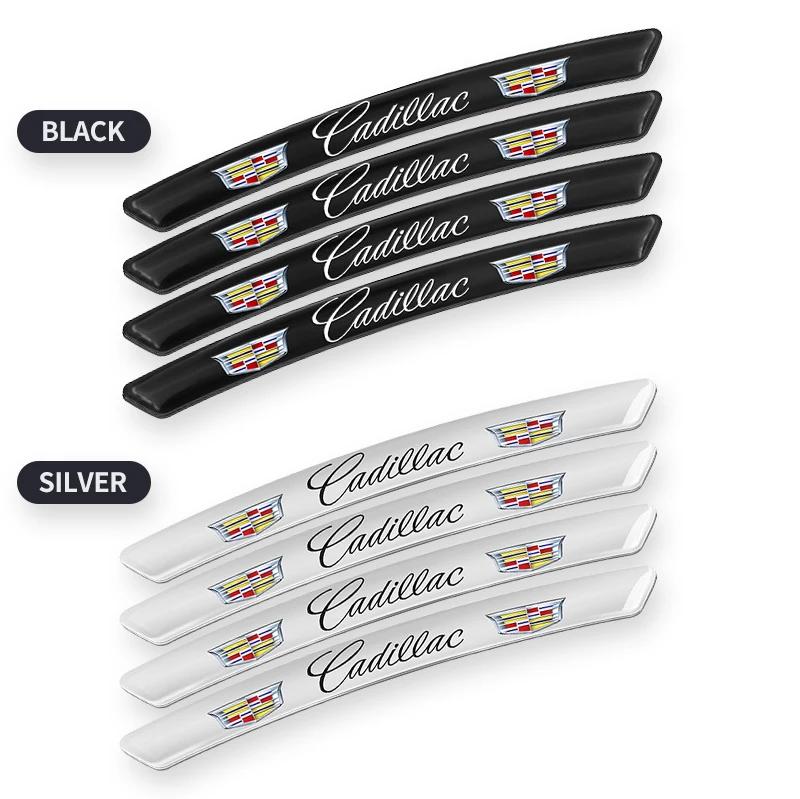 4Pcs Car Wheel Hub Styling Stickers Decoration Strip For Cadillac Emblem ESCALADE ATS BLS CT4 CT6 SRX STS XT4 XT5 SLR XT6 XTS