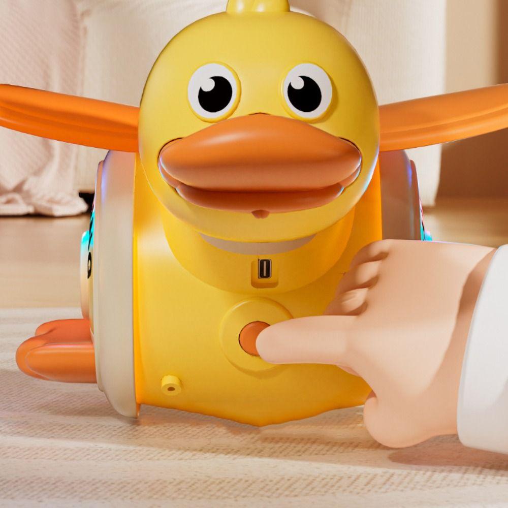 Sound And Light Rotating Foraging Duck Toy Plastic Sensory Dancing Duck Toy  Kids Toddlers