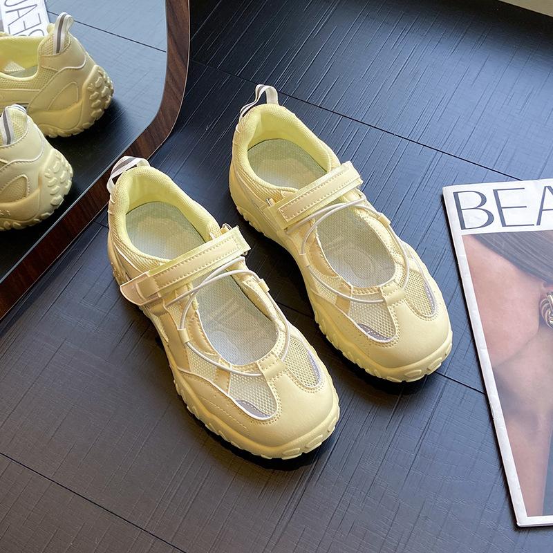 Super Fire Ballet Women 2025 Summer New Thick-soled Mary Jane Velcro Sports Mesh Breathable Single Shoes