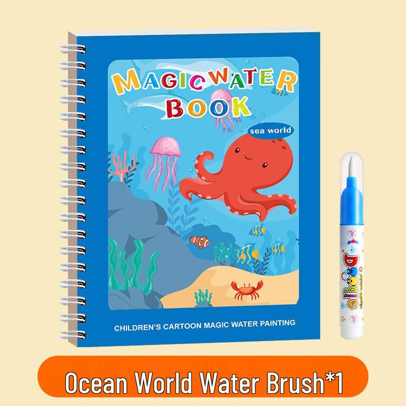 Dulezai Kids Reusable Water Painting Book - Underwater World