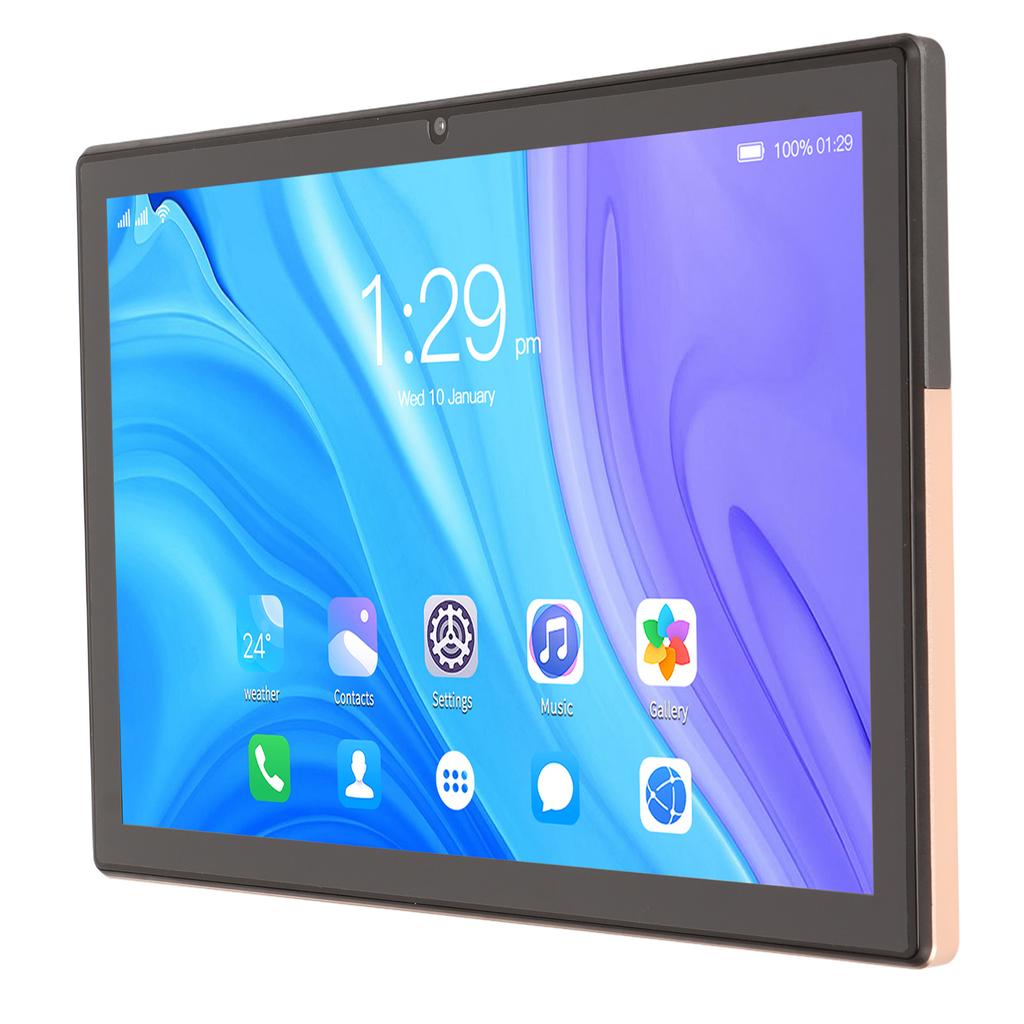 10 Inch Tablet 1920x1200 Gold Color 4G Calling 6GB RAM 128GB ROM 8800mAh Dual Camera 128GB Tablet 100‑240V