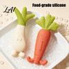 Baby Gum Massage Tool Silicone Carrot Teether Food-Grade BPA-Free Chew Toy for 3-6 Soft Elastic Teething Relief Months Soothing Massager Boil-Safe