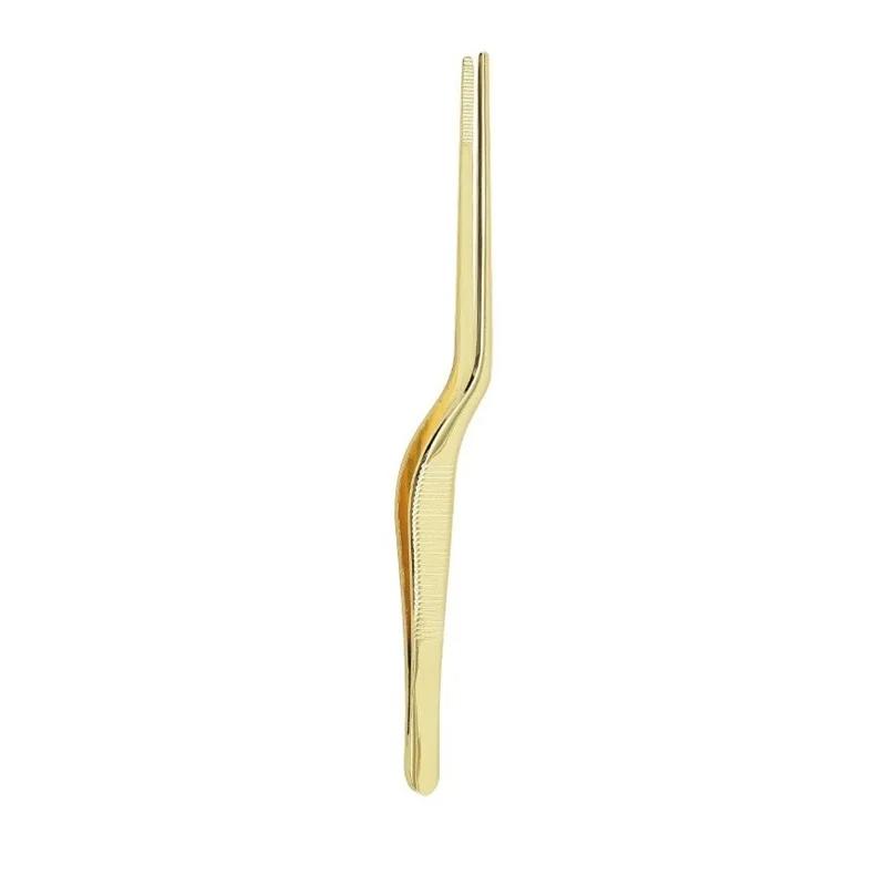 1Pc 14cm Stainless Steel Tweezer Plating Chef Food Tweezer BBQ Clip Barbecue Tongs Serving Presentation Kitchen Tools Cooking