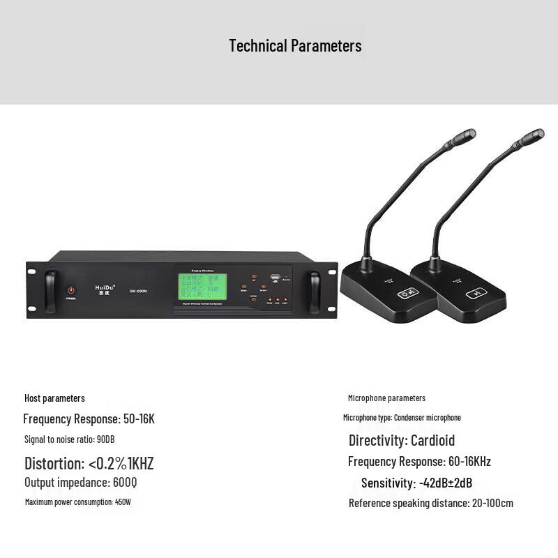 Huidu Professional Wired Hand-in-Hand Conference Microphone System (CN Version)