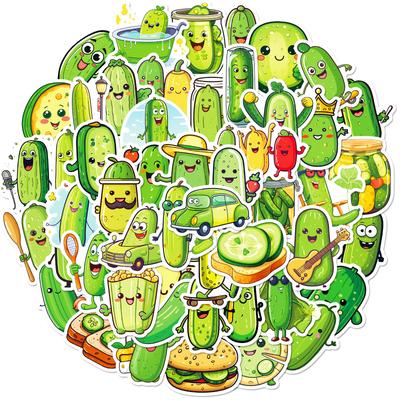 50 Saure Gurken Essiggurken Cartoon Aufkleber DIY Koffer Notizbuch Wasserbecher Dekorationsaufkleber