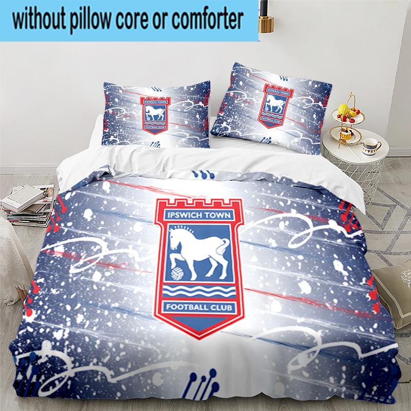 Ipswich FC Crest 3PCS Bedding set,Ideal for1pc Duvet Cover And 2pcs Pillowcases Perfect for Christmas gift,Ideal for Bedroom, Dormitory
