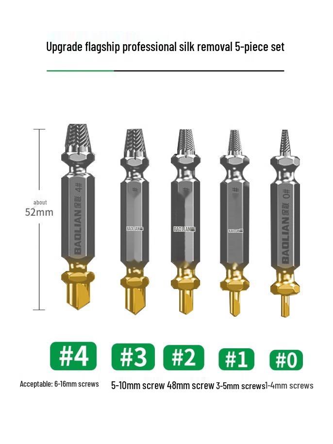 Broken Wire & Screw Extractor - Reverse Thread Stripped Head Remover & Rust Disassembly Tool