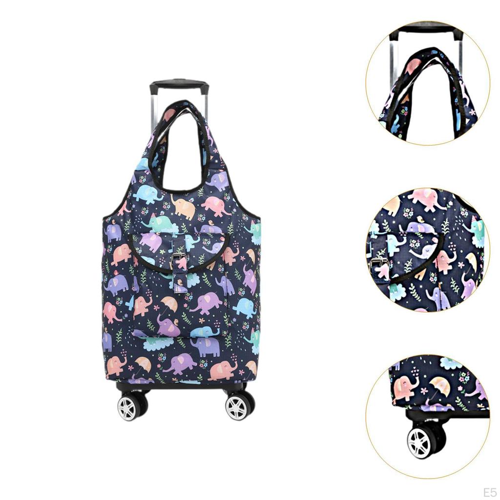 Faltbarer Einkaufswagen Lebensmittelwagen Tasche Rollende Tragetasche Handgezogen für Straße