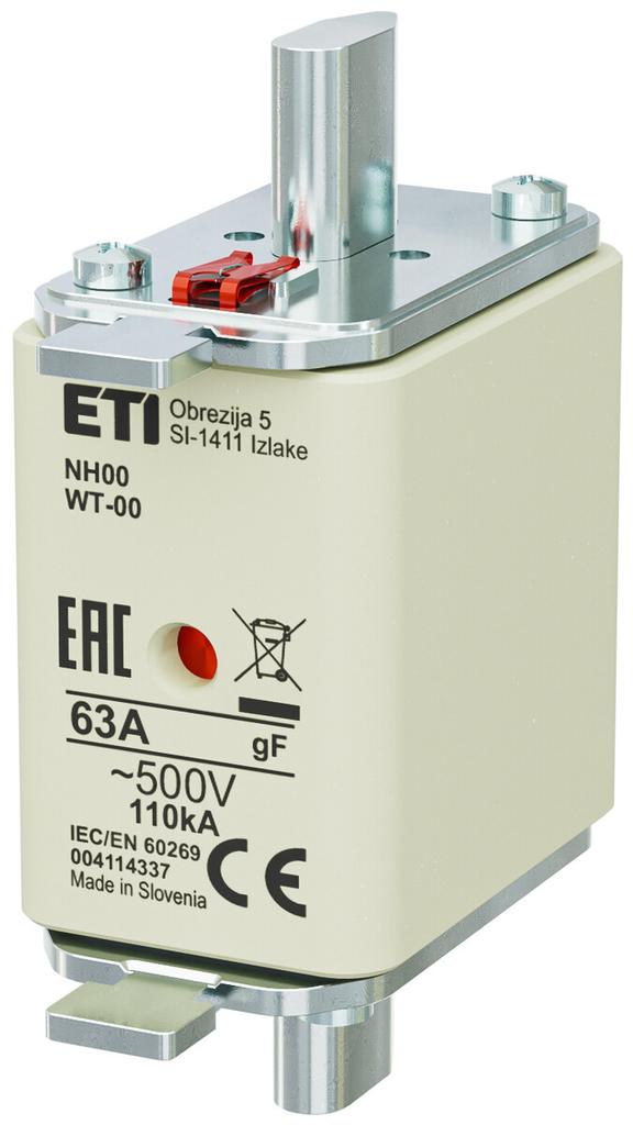 Fuse link - NH00/WT-00 gF 63A/500V - fast