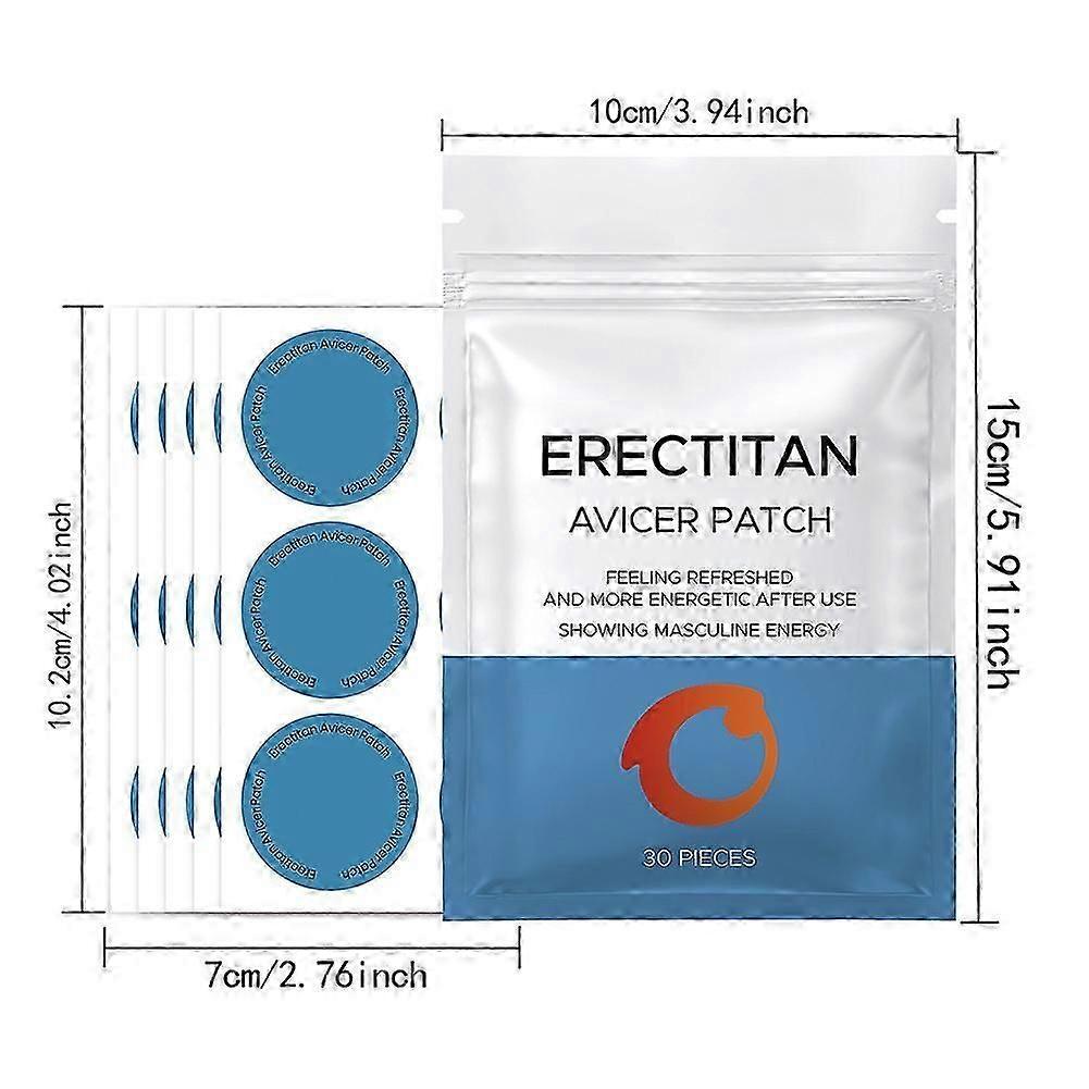 Erectin Function Support Patch for Men, Stamina & Energy Stickers, Gentle Formula, Daily Body Patch to Boost Endurance & Vitality