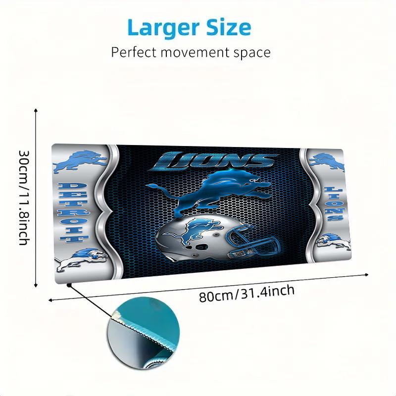 Detroit Lions Color Mouse Pad Large Gaming Table Cushion Non-slip Laptop Tablet Big Mousepad XXL Mat Mini PC Playmat With Lock Edge